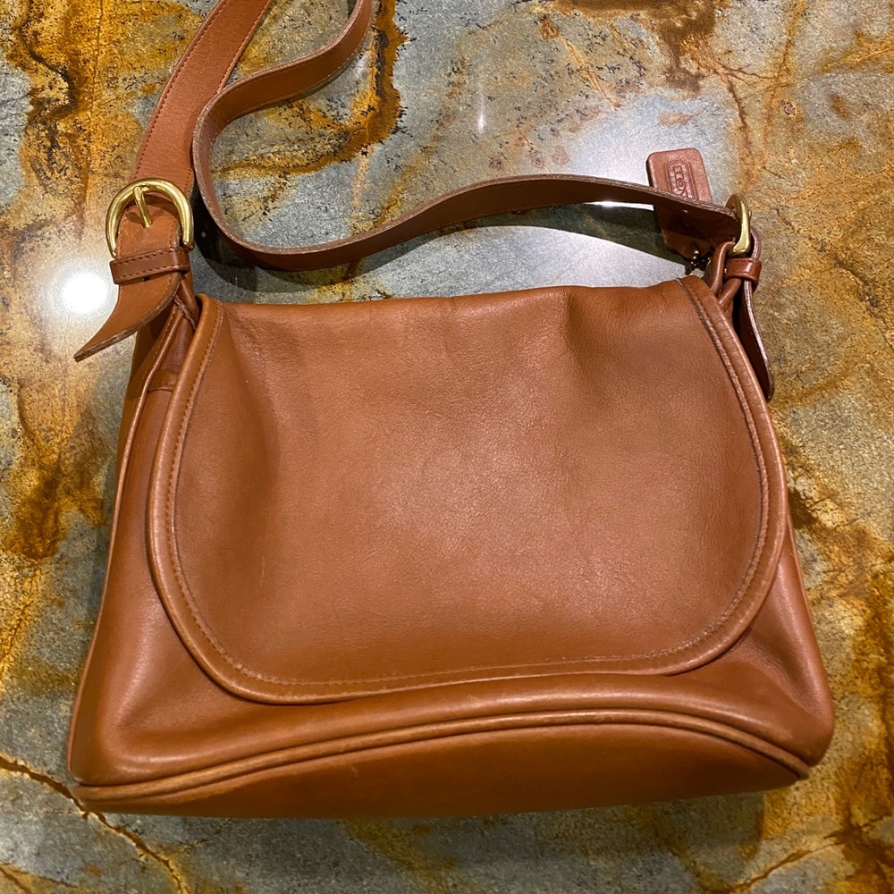 Vintage Tan Leather Coach Satchel